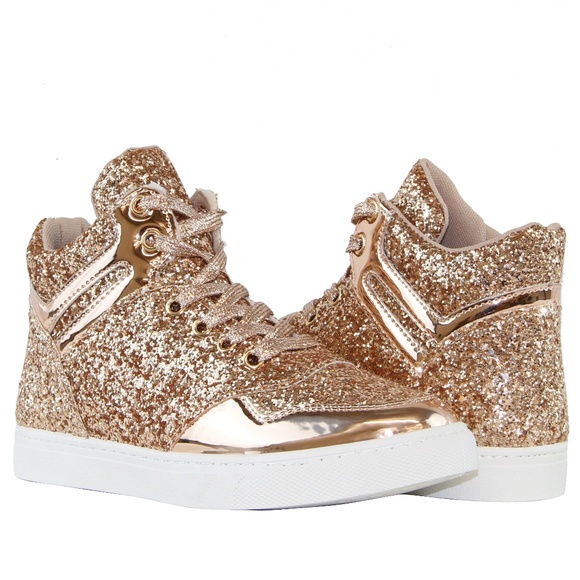 rose gold sequin sneakers